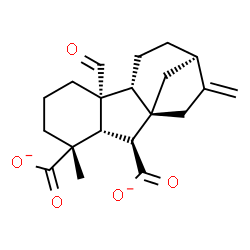 ChemSpider 2D Image | (1alpha,4aalpha,4bbeta,10beta)-4a-Formyl-1-methyl-8-methylenegibbane-1,10-dicarboxylate | C20H24O5