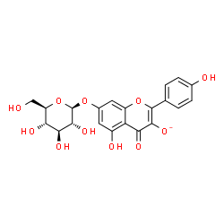 ChemSpider 2D Image | 7-(beta-D-Glucopyranosyloxy)-5-hydroxy-2-(4-hydroxyphenyl)-4-oxo-4H-chromen-3-olate | C21H19O11