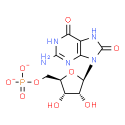 ChemSpider 2D Image | 8-Oxo-5'-O-phosphonato-7,8-dihydroguanosine | C10H12N5O9P
