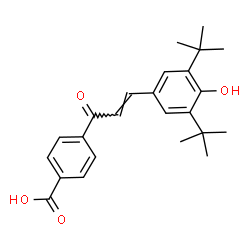 ChemSpider 2D Image | 4-{(2E)-3-[4-Hydroxy-3,5-bis(2-methyl-2-propanyl)phenyl]-2-propenoyl}benzoic acid | C24H28O4