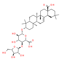 ChemSpider 2D Image | (3beta,17alpha)-28-Hydroxy-28-oxoolean-12-en-3-yl 4-O-alpha-L-arabinofuranosyl-beta-D-glucopyranosiduronic acid | C41H64O13