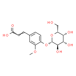 ChemSpider 2D Image | (2E)-3-[4-(beta-D-Galactopyranosyloxy)-3-methoxyphenyl]acrylic acid | C16H20O9