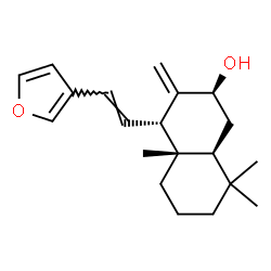 ChemSpider 2D Image | (2S,4S,4aS,8aS)-4-[(E)-2-(3-Furyl)vinyl]-4a,8,8-trimethyl-3-methylenedecahydro-2-naphthalenol | C20H28O2