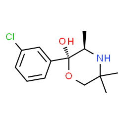 ChemSpider 2D Image | (2S,3R)-2-(3-Chlorophenyl)-3,5,5-trimethyl-2-morpholinol | C13H18ClNO2