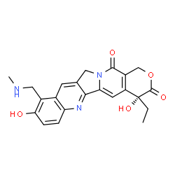 ChemSpider 2D Image | (4R)-4-Ethyl-4,9-dihydroxy-10-[(methylamino)methyl]-1H-pyrano[3',4':6,7]indolizino[1,2-b]quinoline-3,14(4H,12H)-dione | C22H21N3O5