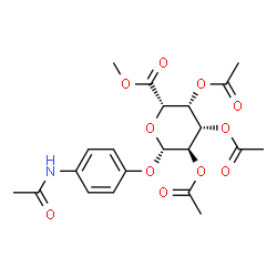 ChemSpider 2D Image | 4-Acetamidophenyl methyl 2,3,4-tri-O-acetyl-beta-D-galactopyranosiduronate | C21H25NO11