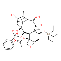 ChemSpider 2D Image | (4alpha,5beta,7beta,8alpha,10beta,13alpha)-4-Acetoxy-1,10,13-trihydroxy-9-oxo-7-[(triethylsilyl)oxy]-5,20-epoxytax-11-en-2-yl benzoate | C35H50O10Si