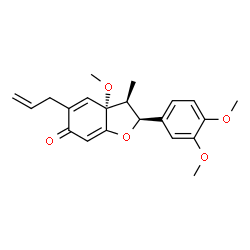 ChemSpider 2D Image | (2S,3S,3aR)-5-Allyl-2-(3,4-dimethoxyphenyl)-3a-methoxy-3-methyl-3,3a-dihydro-1-benzofuran-6(2H)-one | C21H24O5