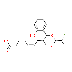 ChemSpider 2D Image | (5Z)-7-[(2S,4R,5R)-4-(2-Hydroxyphenyl)-2-(trifluoromethyl)-1,3-dioxan-5-yl]-5-heptenoic acid | C18H21F3O5