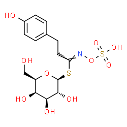 ChemSpider 2D Image | 1-S-[(1Z)-3-(4-Hydroxyphenyl)-N-(sulfooxy)propanimidoyl]-1-thio-beta-D-galactopyranose | C15H21NO10S2