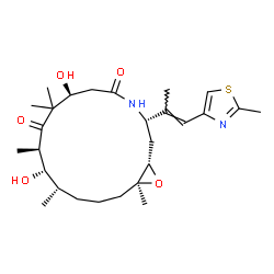 ChemSpider 2D Image | (1S,3S,7S,10R,11S,12S,16S)-7,11-Dihydroxy-8,8,10,12,16-pentamethyl-3-[(1E)-1-(2-methyl-1,3-thiazol-4-yl)-1-propen-2-yl]-17-oxa-4-azabicyclo[14.1.0]heptadecane-5,9-dione | C27H42N2O5S