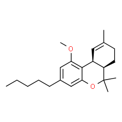 ChemSpider 2D Image | (6aR,10aS)-1-Methoxy-6,6,9-trimethyl-3-pentyl-6a,7,8,10a-tetrahydro-6H-benzo[c]chromene | C22H32O2