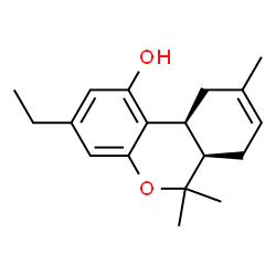 ChemSpider 2D Image | (6aR,10aS)-3-Ethyl-6,6,9-trimethyl-6a,7,10,10a-tetrahydro-6H-benzo[c]chromen-1-ol | C18H24O2