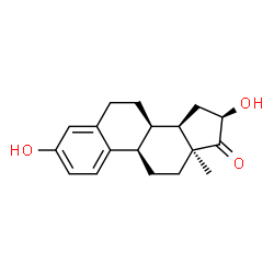 ChemSpider 2D Image | (9beta,14beta,16alpha)-3,16-Dihydroxyestra-1(10),2,4-trien-17-one | C18H22O3