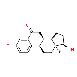 ChemSpider 2D Image | (9beta,14beta,17alpha)-3,17-Dihydroxyestra-1(10),2,4-trien-6-one | C18H22O3