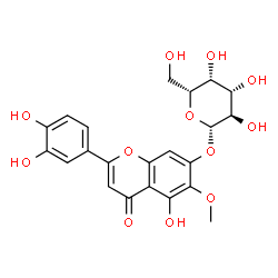 ChemSpider 2D Image | 2-(3,4-Dihydroxyphenyl)-5-hydroxy-6-methoxy-4-oxo-4H-chromen-7-yl beta-D-galactopyranoside | C22H22O12