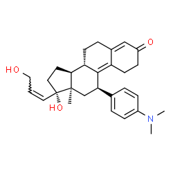 ChemSpider 2D Image | (8S,11R,13R,14S,17S)-11-[4-(Dimethylamino)phenyl]-17-hydroxy-17-[(1Z)-3-hydroxy-1-propen-1-yl]-13-methyl-1,2,6,7,8,11,12,13,14,15,16,17-dodecahydro-3H-cyclopenta[a]phenanthren-3-one (non-preferred nam
e) | C29H37NO3