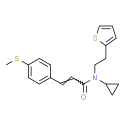 ChemSpider 2D Image | (2E)-N-Cyclopropyl-3-[4-(methylsulfanyl)phenyl]-N-[2-(2-thienyl)ethyl]acrylamide | C19H21NOS2