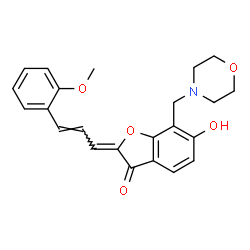 ChemSpider 2D Image | (2Z)-6-Hydroxy-2-[(2E)-3-(2-methoxyphenyl)-2-propen-1-ylidene]-7-(4-morpholinylmethyl)-1-benzofuran-3(2H)-one | C23H23NO5