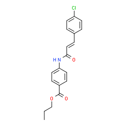 ChemSpider 2D Image | Propyl 4-{[(2E)-3-(4-chlorophenyl)-2-propenoyl]amino}benzoate | C19H18ClNO3