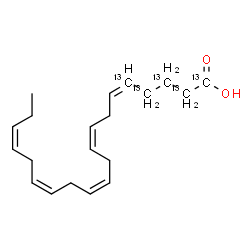 ChemSpider 2D Image | (5Z,8Z,11Z,14Z,17Z)-(1,2,3,4,5-~13~C_5_)-5,8,11,14,17-Icosapentaenoic acid | C1513C5H30O2