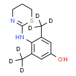 ChemSpider 2D Image | 4-(5,6-Dihydro-4H-1,3-thiazin-2-ylamino)-3,5-bis[(~2~H_3_)methyl]phenol | C12H10D6N2OS