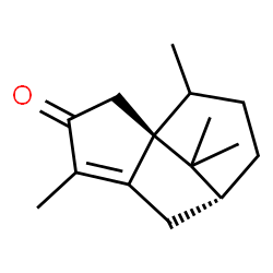 ChemSpider 2D Image | (1R,7R)-4,10,11,11-Tetramethyltricyclo[5.3.1.0~1,5~]undec-4-en-3-one | C15H22O