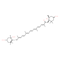 ChemSpider 2D Image | (3S,3'S,5R,6S,6'S,8'S)-3,3',5'-Trihydroxy-6',7'-didehydro-5,5',6,6',7,8-hexahydro-5,6-epoxy-beta,beta-caroten-8-one | C40H56O5