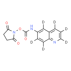 ChemSpider 2D Image | 1-{[(~2~H_6_)-6-Quinolinylcarbamoyl]oxy}-2,5-pyrrolidinedione | C14H5D6N3O4