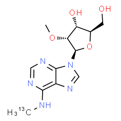 ChemSpider 2D Image | 2'-O-Methyl-N-(~13~C)methyladenosine | C1113CH17N5O4