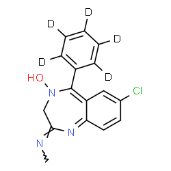ChemSpider 2D Image | (2Z)-7-Chloro-2-(methylimino)-5-(~2~H_5_)phenyl-2,3-dihydro-4H-1,4-benzodiazepin-4-ol | C16H9D5ClN3O