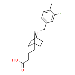 ChemSpider 2D Image | 4-{4-[(3-Fluoro-4-methylbenzyl)oxy]bicyclo[2.2.1]hept-1-yl}butanoic acid | C19H25FO3