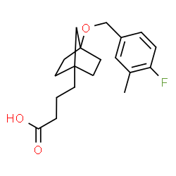 ChemSpider 2D Image | 4-{4-[(4-Fluoro-3-methylbenzyl)oxy]bicyclo[2.2.1]hept-1-yl}butanoic acid | C19H25FO3