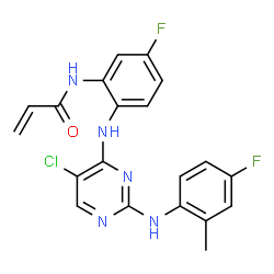 ChemSpider 2D Image | N-[2-({5-Chloro-2-[(4-fluoro-2-methylphenyl)amino]-4-pyrimidinyl}amino)-5-fluorophenyl]acrylamide | C20H16ClF2N5O