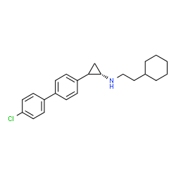 ChemSpider 2D Image | (1S)-2-(4'-Chloro-4-biphenylyl)-N-(2-cyclohexylethyl)cyclopropanamine | C23H28ClN