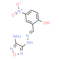ChemSpider 2D Image | 2-[(4-Amino-furazan-3-yl)-hydrazonomethyl]-4-nitro-phenol | C9H8N6O4