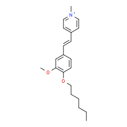 ChemSpider 2D Image | 4-{(E)-2-[4-(Hexyloxy)-3-methoxyphenyl]vinyl}-1-methylpyridinium | C21H28NO2