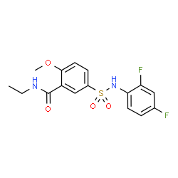 ChemSpider 2D Image | 5-[(2,4-Difluorophenyl)sulfamoyl]-N-ethyl-2-methoxybenzamide | C16H16F2N2O4S