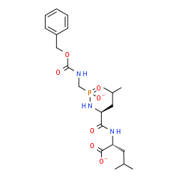 ChemSpider 2D Image | (2R)-2-({N-[({[(Benzyloxy)carbonyl]amino}methyl)phosphinato]-L-leucyl}amino)-4-methylpentanoate | C21H32N3O7P