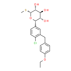 ChemSpider 2D Image | Methyl (5S)-5-[4-chloro-3-(4-ethoxybenzyl)phenyl]-1-thio-alpha-D-xylopyranoside | C21H25ClO5S