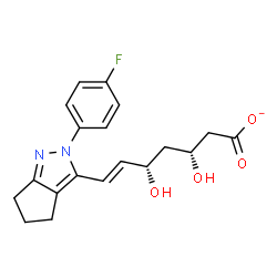 ChemSpider 2D Image | (3R,5S,6E)-7-[2-(4-Fluorophenyl)-2,4,5,6-tetrahydrocyclopenta[c]pyrazol-3-yl]-3,5-dihydroxy-6-heptenoate | C19H20FN2O4