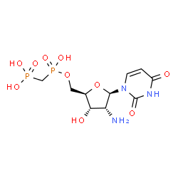 ChemSpider 2D Image | 2'-Amino-2'-deoxy-5'-O-[hydroxy(phosphonomethyl)phosphoryl]uridine | C10H17N3O10P2