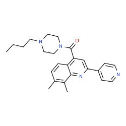 ChemSpider 2D Image | (4-Butyl-1-piperazinyl)[7,8-dimethyl-2-(4-pyridinyl)-4-quinolinyl]methanone | C25H30N4O