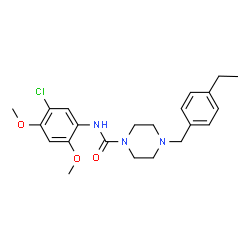 ChemSpider 2D Image | N-(5-Chloro-2,4-dimethoxyphenyl)-4-(4-ethylbenzyl)-1-piperazinecarboxamide | C22H28ClN3O3