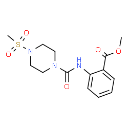 ChemSpider 2D Image | Methyl 2-({[4-(methylsulfonyl)-1-piperazinyl]carbonyl}amino)benzoate | C14H19N3O5S