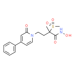 ChemSpider 2D Image | N-Hydroxy-2-methyl-2-(methylsulfonyl)-4-(2-oxo-4-phenyl-1(2H)-pyridinyl)butanamide | C17H20N2O5S