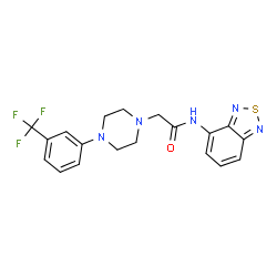ChemSpider 2D Image | N-(2,1,3-Benzothiadiazol-4-yl)-2-{4-[3-(trifluoromethyl)phenyl]-1-piperazinyl}acetamide | C19H18F3N5OS