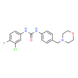 ChemSpider 2D Image | 1-(3-Chloro-4-fluorophenyl)-3-[4-(4-morpholinylmethyl)phenyl]urea | C18H19ClFN3O2