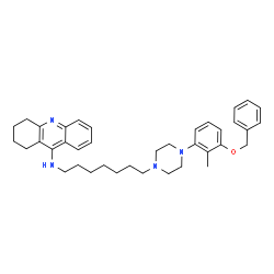 ChemSpider 2D Image | N-(7-{4-[3-(Benzyloxy)-2-methylphenyl]-1-piperazinyl}heptyl)-1,2,3,4-tetrahydro-9-acridinamine | C38H48N4O