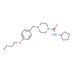 ChemSpider 2D Image | 4-(4-Butoxybenzyl)-N-cyclopentyl-1-piperazinecarboxamide | C21H33N3O2